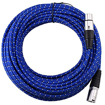 Beufee 3-poliges XLR-Mikrofonkabel (männlich auf Weiblich), Mikrofonkabel, Mikrofonkabel, Unsymmetrisches Verbindungskabel, Mikrofonkabel(20m)