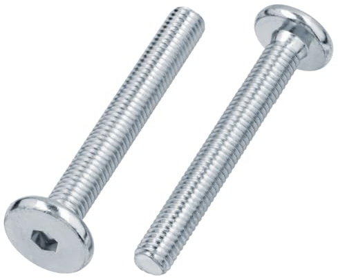 Flachkopfschrauben M6 x 30 mit Innensechskant 50 Stück verzinkter Stahl | Möbelschrauben Möbelverbinder Flachkopf