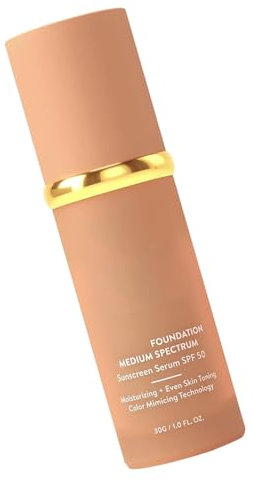 Fondotinta Biomimico 4 In 1, Spettro Medio, Fondotinta Liquidoda 30 Ml - Protezione Dal Sole Con SPF50, Primer Riempitivo Per Pori Lunga Tenuta Per Palestra, Sport, Danza