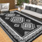 OMERAI Alfombra de Exterior para Jardín Patio Alfombra Ligera Impermeable Reversible de Plástico Reciclado para Camping Alfombra Resistente a Los Rayos UV Alfombra de Jardín Negra 150x240 cm