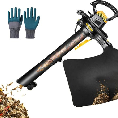 Soplador y Aspirador triturador de Hojas para jardín de 3800 W, soplador de Hojas 3 en 1 con Ajuste de 6 velocidades y Bolsa recolectora de Hojas de 40 L, relación de trituración de 16:1, para limpi
