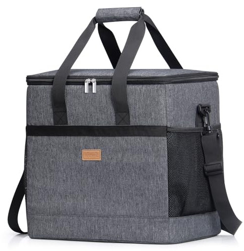 Lifewit Borsa Frigo 40L, Borse Termica Morbida per Surgelati, Grande Borsetta Termiche Porta Pranzo per Uomini e Donne, Cooler Bag per Mare, Spiaggia, Viaggio, Campeggio, Barbecue, Grigio Scuro