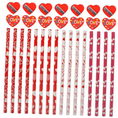 Tofficu 60St valentinstag bleistift Herz-Radiergummis, Großpackung Thanksgiving-Bleistifte bleistift anspitzer bleistiftanspitzer Valentinstag Partygeschenke Briefpapier zum Valentinstag
