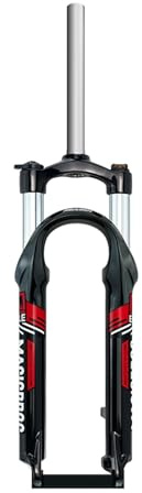 BSFHQS Mountainbike Federgabel 20 24er Kinder Fahrrad Gabeln Federweg 100mm Scheibenbremse Fahrrad Mechanische Gabel QR 9 * 100mm Schnellspanner Vorderradgabel Manuelle(Black Red,24)