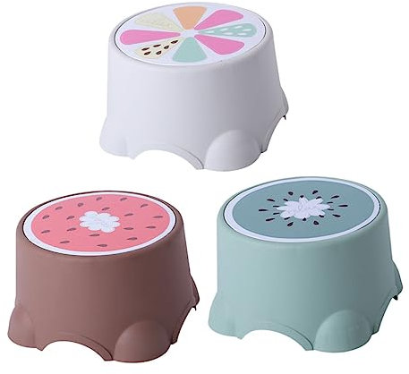 TOYANDONA 3 Stück Esszimmerhocker Mit Cartoon Obstmuster Für Kinder Und Erwachsene rutschfest Stapelbar Verschleißfest Komfortabel Kunststoff Vielseitig Für Haushalt Und Badezimmer