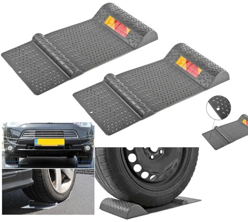 Set 2 Stück Parkmatte rutschfest Positionsmatte Bremsmatte Parkhilfe 520 x 250mm, Bremsschwelle Stopper Garage Parkplatz