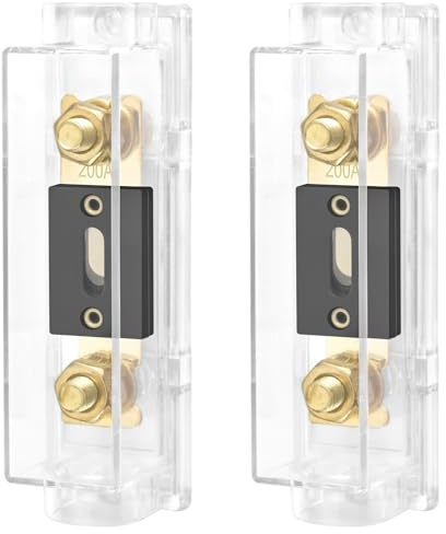 Heschen Auto Audio Video Stereo ANL-säkringshållare, 0/2/4 Gauge In och ut, med 200 ampere ANL-säkring, 2 stycken