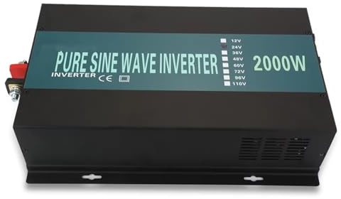 OGJFD Power Inverter Pure Sine Wave Solar Inverter Power 2000W 12V 220V Solar Panel Generator Inverter DC AC Converter 24V/48V To 110/120V/230V/240V Car Charger Inverter(12V,240V)