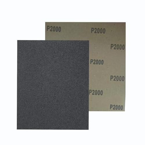 30 Piezas Papel Lijas en Húmedo y en Seco 230x280mm Hojas de Lija Grano 2000 Discos de Lijado para coche, muebles de madera, metal, piedra, pintura, cristal