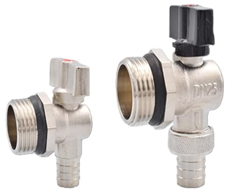 Lot de 4 vannes de vidange en cuivre DN20 DN25 DN32 for le drainage, l'évacuation et la purge des séparateurs d'eau géothermiques de chauffage au sol(A- 3l4)