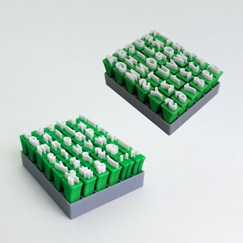 2 Sätze Alphabet Tonstempel Set, Tonstempel Sets mit Groß und Kleinbuchstaben, Keramik Werkzeuge, Ton Werkzeug, Buchstaben Stempel, für Keramik, Töpfern und Basteln