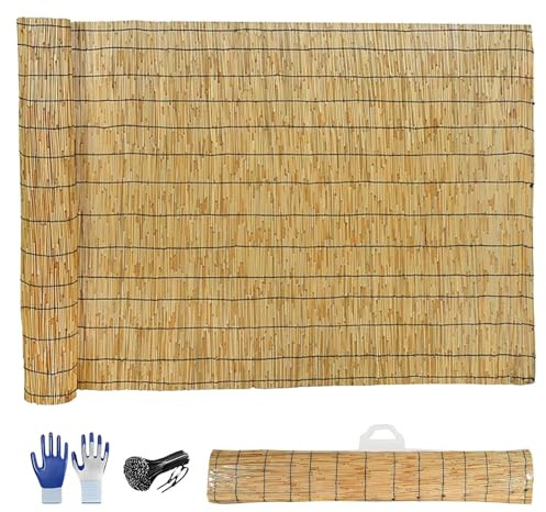 Clôture en bambou pour piscines hors sol – Clôture décorative de 1,8 m de haut pour terrasse, balcon, cour, extérieur, galerie, restaurant, hôtel (1,7 x 10 m)