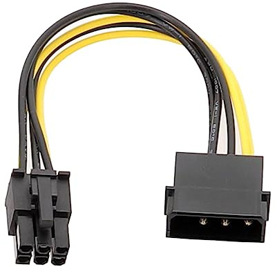 Xuancai Cable de alimentación de 6 pines a 4 pines macho D para tarjeta gráfica, cable de alimentación para tarjetas de video macho a convertidor, accesorios de tarjeta gráfica