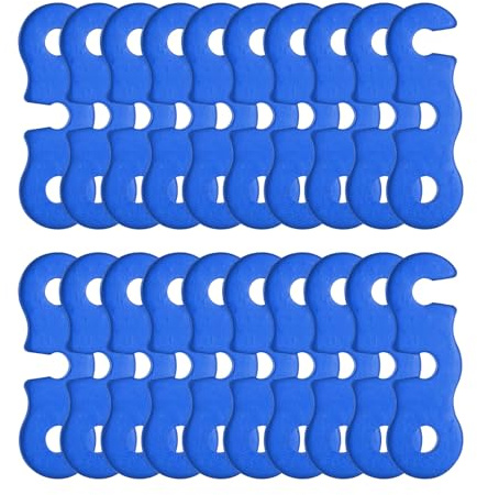 PATIKIL Tenditori per corda per tenda, 20 pezzi, regolatori per corda in lega di alluminio, per campeggio, escursionismo, accessori per esterni, blu