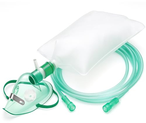OX-MASK Maschera ossigeno con Reservoir, tubo 200 cm, Maschera Adulto con ferretto stringinaso
