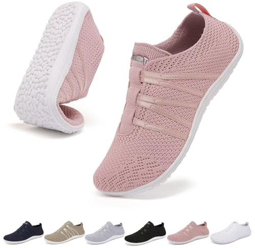 Merdoo Barefoot Chaussures Minimalistes Femme Homme Basket sans Lacets Légères Respirantes Chaussures de Marche Fitness Sneakers Confortable Barefoot Shoes Unisexe Rose 39EU