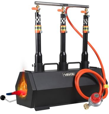 VEVOR Forgia Portatile a Propano con 3 Bruciatori, Forno a Gas Max. 1427℃ per Fabbricazione di Utensili Coltelli Metalli, Forgiatura e Maniscalco, Forno Esagonale in Acciaio Laminato a Freddo