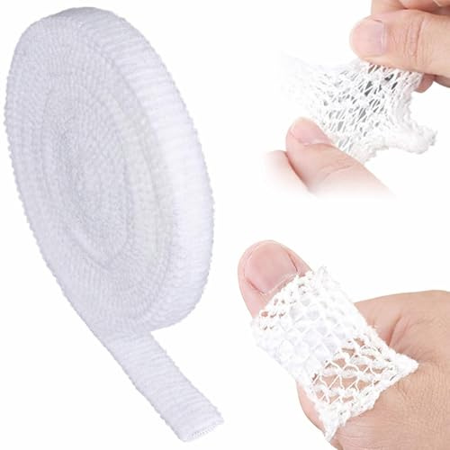 Oiieco Schlauchverband Finger 1,5 cm × 10 m | Netzverband Elastisch Wundversorgung, Atmungsaktiver elastischer Netzschlauchverband für Finger, Wundauflagen zuschneidbar.
