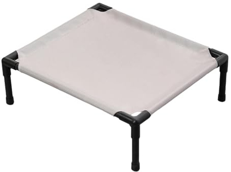 BLWOTMOR Cuccia Rialzata per Cani, Lettino Rialzato per Animali Domestici, Sdraio per Cani, Amaca per Gatti, Posto per Dormire per Animali Domestici Realizzato, Grigio Chiaro, S