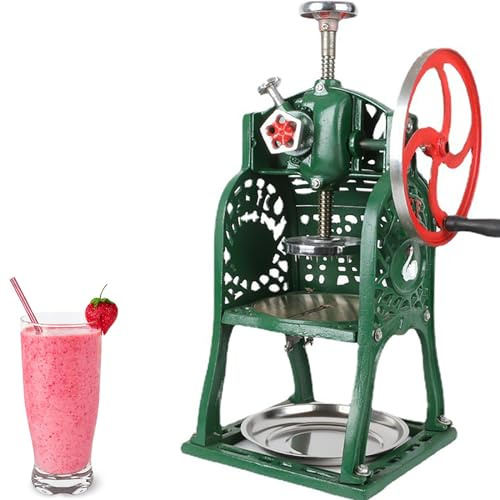 Manual Ice Crusher, Retro Snow Shaver Machine for Home & Commercial Use, Energy Saving, Efficient Ice Grinding for Smoothies, Cocktails & Summer Drinks