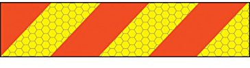 Caledonia Signs 56341 Ece70 Vehicle Marking Plate, Left Hand Chevron, 600 mm X 140 mm