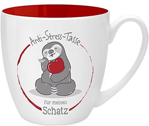 GRUSS & CO Anti-Stress-Tasse Motiv den Schatz | Tasse mit Spruch, 45 cl, New Bone China | Geschenk für Sie | 45520, 1 Stück (1er Pack)