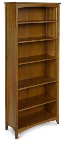Camaflexi Shaker Style - Estantería de 6 estantes, Madera Maciza, 72 Pulgadas de Alto, estantería Ajustable, Respaldo Cerrado, estantería de exhibición para Sala de Estar, Dormitorio, hogar y Oficina
