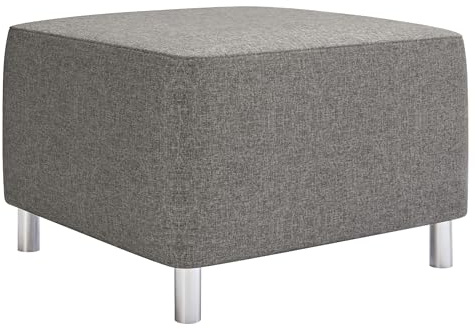 Mirjan24 Polsterhocker Dover (Lux 05) | Bequemer Sitzhocker mit hochelastischer Polsterung und verchromten Füßen, ideal als Fußablage oder Sitzgelegenheit
