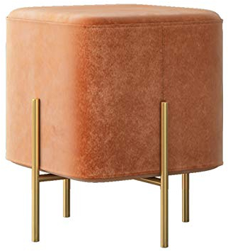 ZXCASDF Schminktisch Hocker Make-Up Sitz Barocken Klavier Stuhl, Mit Kunststoff-Stahl Beine Gepolstert High Resilience Schwamm, Für Dressing Zimmer Wohnzimmer Schlafzimm,Orange