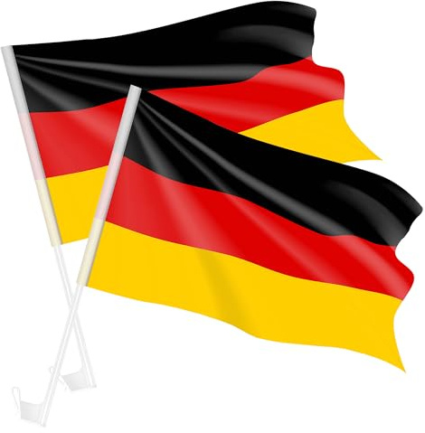 Taffstyle Bilflagga set med 2 stycken bilflagga fotboll EM WM landsflagga fanartikel landsflagga bilset Tyskland