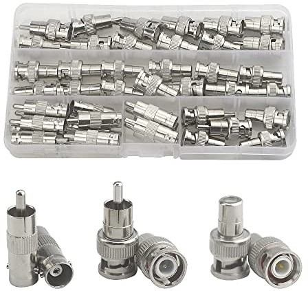 WMYCONGCONG 45 PCS BNC to RCA Adapter Connector Assortment Kit Including BNC Male to RCA Male + BNC Female to RCA Male + BNC Male to RCA Female Plug Coaxial Connectors