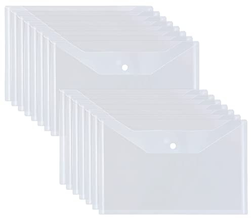 GOYADA Dokumententasche Transparent A4 aus Polypropylen mit Druckknopf für die Aufbewahrung von Dokumenten und Umschlägen