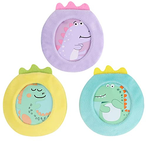 Hilph Kids Ice Packs for Boo Boos, 3 Pack Reusable Gel Hot Cold Packs for Toddlers and Babies, Cute Soft Plush Cover with Hot Cold Compress Pack for Pain Relief, Bump, Bruise, First Aid (Dinosaur)