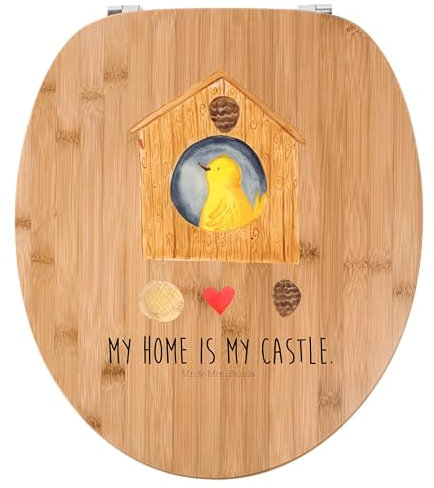 Mr. & Mrs. Panda Motiv WC Sitz Vogel Haus - Geschenk, Toilettendeckel, Tiermotive, Tiere, Klobrille, Castle, lustige Sprüche, Vogelhaus, Familie,