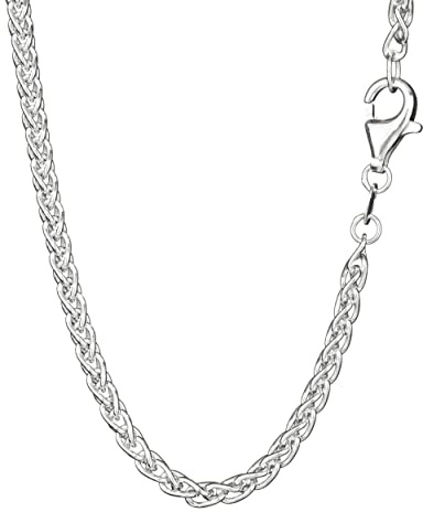 NKlaus 55cm Zopfkette 925 Silber elegante Halskette Breite: 2,4mm Collier 9,86g schwer 6914