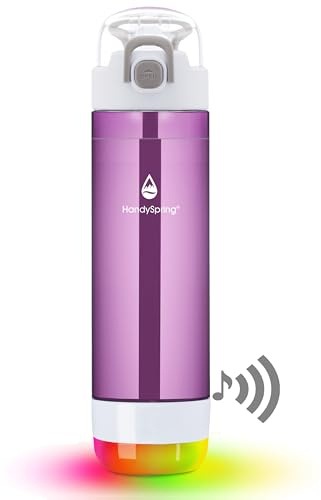 HANDYSPRING Intelligente Wasserflasche mit Erinnerung, Wasser zu trinken, Licht und Sound, Wasseraufnahme-Tracker, wiederaufladbar, Tritan-Kunststoff mit Strohhalm, Geschenke für Frauen, Männer