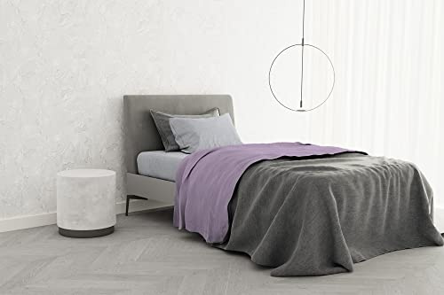 Italian Bed Linen B-CL-TC-1PM-04-lilla Bettwäsche-Set aus 100% Baumwolle, trendig, Flieder