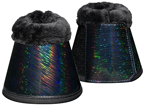 Start Neopren Hufglocken für Pferde - Schutz & Komfort mit Holo-Effekt & Futter - Stabile Klettverschlüsse - NeopreneHolo (Holo, XL)