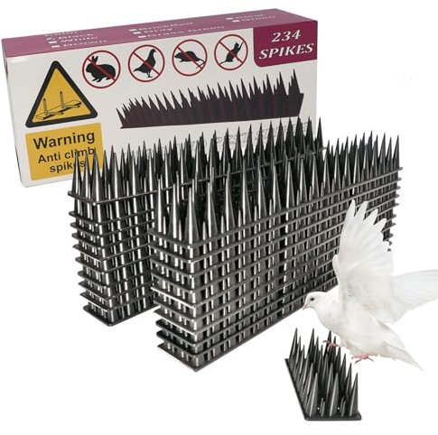20PCS Bird Spikes Pigeon Spikes Bird Squirrel Raccoon Pigeon Cat Fox Animal Intruder Deterrent Spikes with Nylon Zip Ties for Gardens, Balcony Roofs Windows