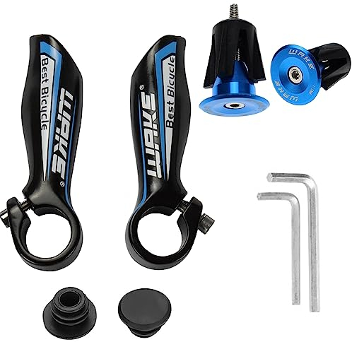 CYSKY 1 Paar Fahrrad Lenkerhörnchen 22,2mm und Fahrrad Lenkerendstopfen, passend für MTB, BMX, Mountainbike, Rennrad Teile (Blau)