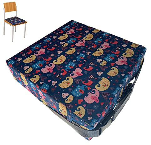 Pacienjo Sitzerhöhung für Esstisch - Dicker ansteigender Tisch Booster Seat - Kindersitzkissen mit Gurten, tragbare Hochstühle für Babys und Kleinkinder