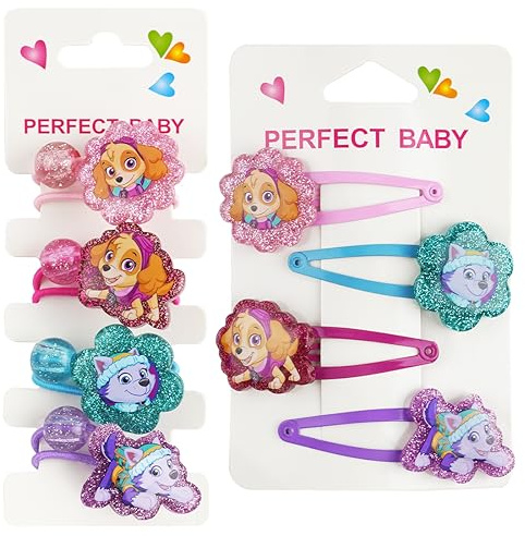 Haarspange Haarring Mädchen,4 Stück Kinderschmuck+4 Stück Haarschmuck Kinder für Mädchen Geschenke für Geburtstag,Neujahr, Advent, Weihnachten