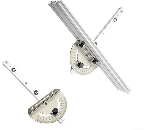 Système de clôture à onglet pour précision avec clôture à onglet en aluminium pour le travail du bois, règle d'angle réglable avec butée de rail