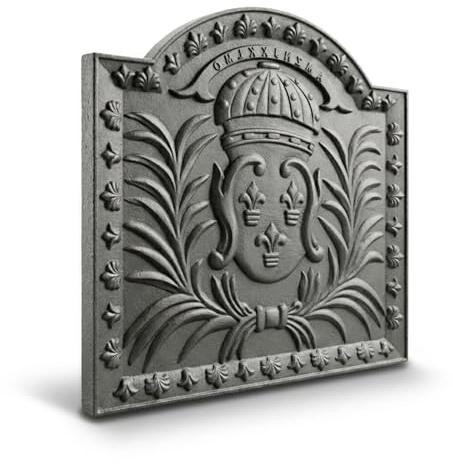 LUNA WAY CAST IRON - Lastra Decorata Regno | Ghisa per Camino | Riflette Calore | Design Classico e Resistente | Facile Installazione, 50 x 50 cm x Spessore 2,2 cm