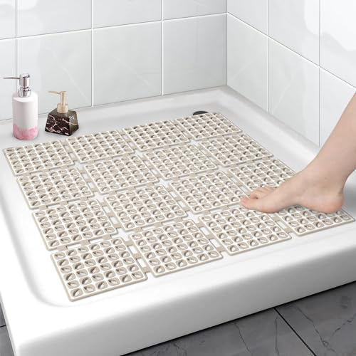Duschmatte rutschfest 60x60cm: Antirutschmatte für die Dusche mit Saugnäpfen BPA-frei - Faltbare und zuschneidbare Duscheinlage rutschfest schimmelresistent