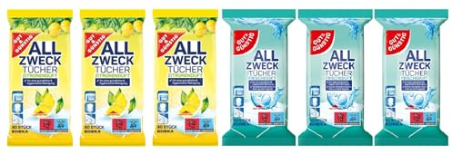 H-O Gut & Günstig Allzwecktücher Mix - 3x Frischeduft und 3 x Zitronenduft (6 x 80 = 480) Stück
