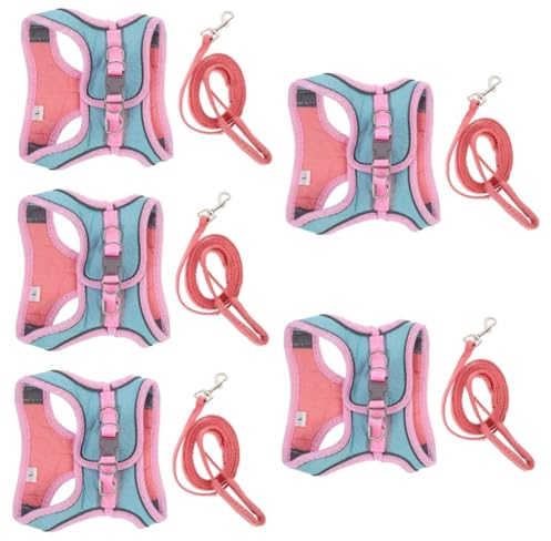Yardwe 5sätze Einstellbares Katzen Geschirr Mit Reflektierendes Ausbruchsicheres Design Für Kleine Und Mittelgroße Katzen Für Und Teiliges Pastellfarben