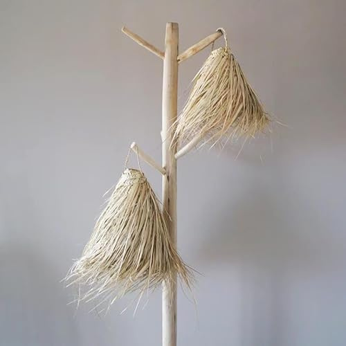 Generico Lampadario Etnico in Palma Naturale Intrecciato a Mano da Artigiani Marocchini: Riflessi Unici e Atmosfera Calda 2903211201 Fibre naturali Vimini Rattan Giunco bambù