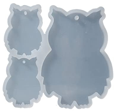 hgnxa Silikonform mit Bär, Eule, Tier, Schlüsselanhänger, Epoxidharz, Ornamente, Anhänger, Schmuck, Basteln, Form für Valentinstagsgeschenk