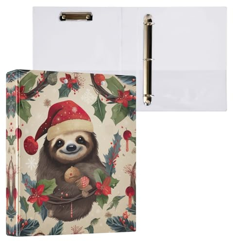Weihnachtsfaultier 1 1/2 3-Ringbuch dekorative Ordner